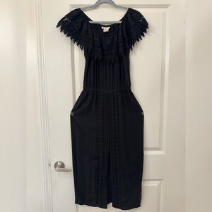 La Blanca Elegant Black Lace maxi long Dress size S pre-owned Great condition